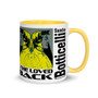 Alternate view of Botticelli Dante Self Portrait Mug with Color Inside.