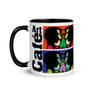 Buy online blue yellow Borricelli Neoclassical pop art  best mug and drink your coffee in a contemporary pop art cup.  