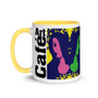 Sandro botticelli Athene Yellow, red, green, orange, pink art print  mug by Neoclassical Pop Art online store