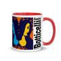  Sandro botticelli orange, blue, green, yellow, pinkart coffee collectible mug by Neoclassical Pop Art