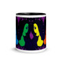 Sandro botticelli purple, yellow, orange, green, blue, cool coffee mug by Neoclassical Pop Art online store