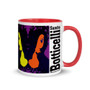 online for sale sandro botticeli purple, yellow, orange, green, blue, neoclassical pop art 11 oz collectible mug by Neoclassical Pop Art
