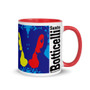 Red, yellow, green, pink online for sale sandro botticeli blue neoclassical pop art 11 oz mug by Neoclassical Pop Art