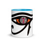 leonardo da vinci orange pink vitruvian man eye of horuseye of ra mug online by Neoclassical Pop Art
