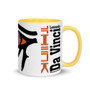 the best collectible  leonardo da vinci  orange pink vitruvian man eye of horus eye of ra mug  online by Neoclassical Pop Art