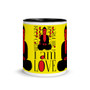 Yellow Red Black Buddha Be   "I Am Love" affirmation Spiritual mug by Neoclassical Pop Art