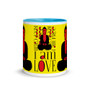 Yellow Red Black Buddha Be   "I Am Love" affirmation Spiritual mug by Neoclassical Pop Art