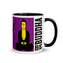 Purple Yellow Buddha Be   "I Am Love" affirmation Spiritual mug by Neoclassical Pop Art