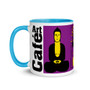 Purple Yellow Buddha Be   "I Am Love" affirmation Spiritual mug by Neoclassical Pop Art