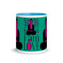 Green pink Buddha Be   "I Am Love" affirmation Spiritual mug by Neoclassical Pop Art