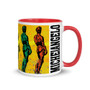 Yellow Green pink lilac cool Michelangelo David Neoclassical pop art coffee mug with words and letters by Neoclassical Pop Art
