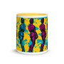 Yellow Pink Blue Michelangelo David Neoclassical pop art mug by Neoclassical Pop Art
