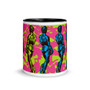 Pink Blue Yellow Colorful Michelangelo David Neoclassical pop art mug by Neoclassical Pop Art
