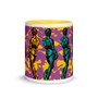 Purple Yellow Green Michelangelo David Neoclassical pop art mug by Neoclassical Pop Art
