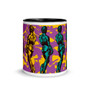 Purple Yellow Green Colorful Michelangelo David Neoclassical pop art mug by Neoclassical Pop Art
