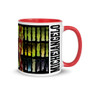 cool Michelangelo David Neoclassical pop art coffee mug with words and letters by Neoclassical Pop Art
