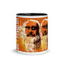 Alternate view of Da Vinci Self Portrait in Orange Mug with Color Inside.