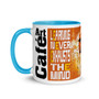 Alternate view of Da Vinci Self Portrait in Orange Mug with Color Inside.