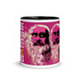 Leonardo da Vinci pink coffee mug part of Art Cafe' collection by Neoclassical Pop Art