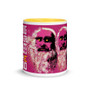 Leonardo da Vinci self portrait pink artistic mug part of the art history collectible mugs by Neoclassical Pop Art
