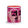 Leonardo da Vinci self portrait pink gift mug part of the art history collectible mugs by Neoclassical Pop Art