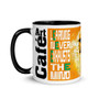 Leonardo da Vinci self portrait orange mug part of the art history mugs by Neoclassical Pop Art