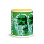 Green Leonardo da vinci art coffee mugs by Neoclassical Pop Art