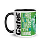 leonardo da vinci portrait green coffee mug  by Neoclassical Pop Art