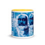 Blue Leonardo da vinci art self portraitcoffee mugs by Neoclassical Pop Art