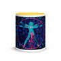 11 oz Leonardo da Vinci neoclassical pop art vitruvian man pink blue 