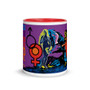 Unique collectible Sandro Botticelli Venus neoclassical pop art purple red blue mug by Neoclassical Pop Art