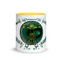 Best Leonardo da Vinci green black neoclassical pop art Coffee Mugs by Neoclassical Pop Art