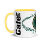 Leonardo da Vinci green black neoclassical pop art Coffee Mugs for sale online by Neoclassical Pop Art