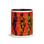 orange green yellow lilac Colorful Michelangelo David Neoclassical pop art mug by Neoclassical Pop Art
