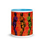 orange green yellow lilac Michelangelo David Neoclassical pop art coffee mug with words and letters by Neoclassical Pop Art
