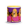 Purple pink blond Mona Lisa portrait mug