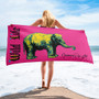 Buy Rembrandt My First Elephant Pink Yellow animal Towels by Neoclassical pop art online  brand