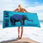 buy Rembrandt My First Elephant Blue and light blue animals Towel by neoclassical pop art 