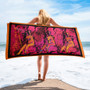 Eduard Manet Orange Pink woman figure in nature collectible art towel by Neoclassical pop art