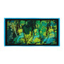The Eduard Manet green blue woman figure sitting on rock art print towel