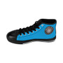 Trendy Da Vinci Light Blue Women's High-top Sneakers by Neoclassical pop art fashion designer online brand