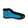 Trendy Da Vinci Light Blue Women's High-top Sneakers by Neoclassical pop art fashion designer online brand