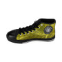 buy Da Vinci Yellow Shimmer Women's High-top Sneakers by Neoclassical Pop Art designer fashion online brand store 