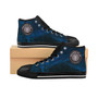 Da Vinci Dark Blue Women's High-top Sneakers by neoclassical fashion