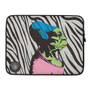 leonardo da vinci Blue pink green Caricature on zebra pattern Laptop Sleeve