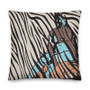 On sale Eduard Manet brown blue Nude in Nature black and off white zebra throw Pillow by Neoclassical Pop Art online brand store 
