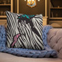 Eduard Manet woman portrait Decorative Pillow Black and White Zebra Décor by Neoclassical Pop Art online designer brand store 