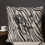 On Sale Leonardo da Vinci Grotesque -Square Throw Pillow Black and White Zebra Décor by Neoclassical Pop Art