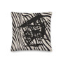 Leonardo da Vinci Industrial Square Throw Pillow Black and White Zebra Décor by Neoclassical Pop Art