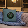 Orange, grey blue. pink Old Masters pillow for sale online by Neoclassical Pop Art online designer art fashion and design brand